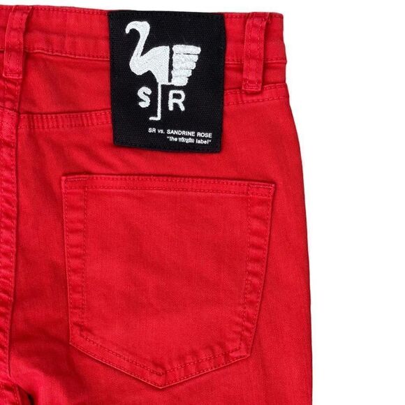 Sandrine Rose By Free People Women's Red Blood Skinny Fit Pants NWT - Picture 10 of 12